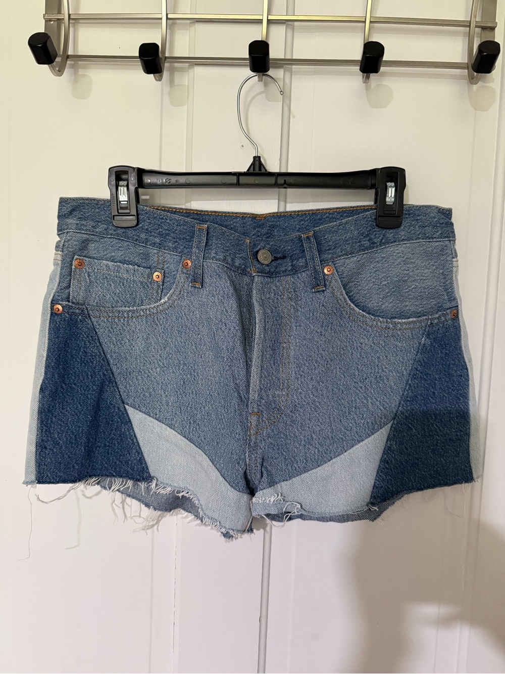 Levi's Two-Tone Blue Patchwork Denim Shorts